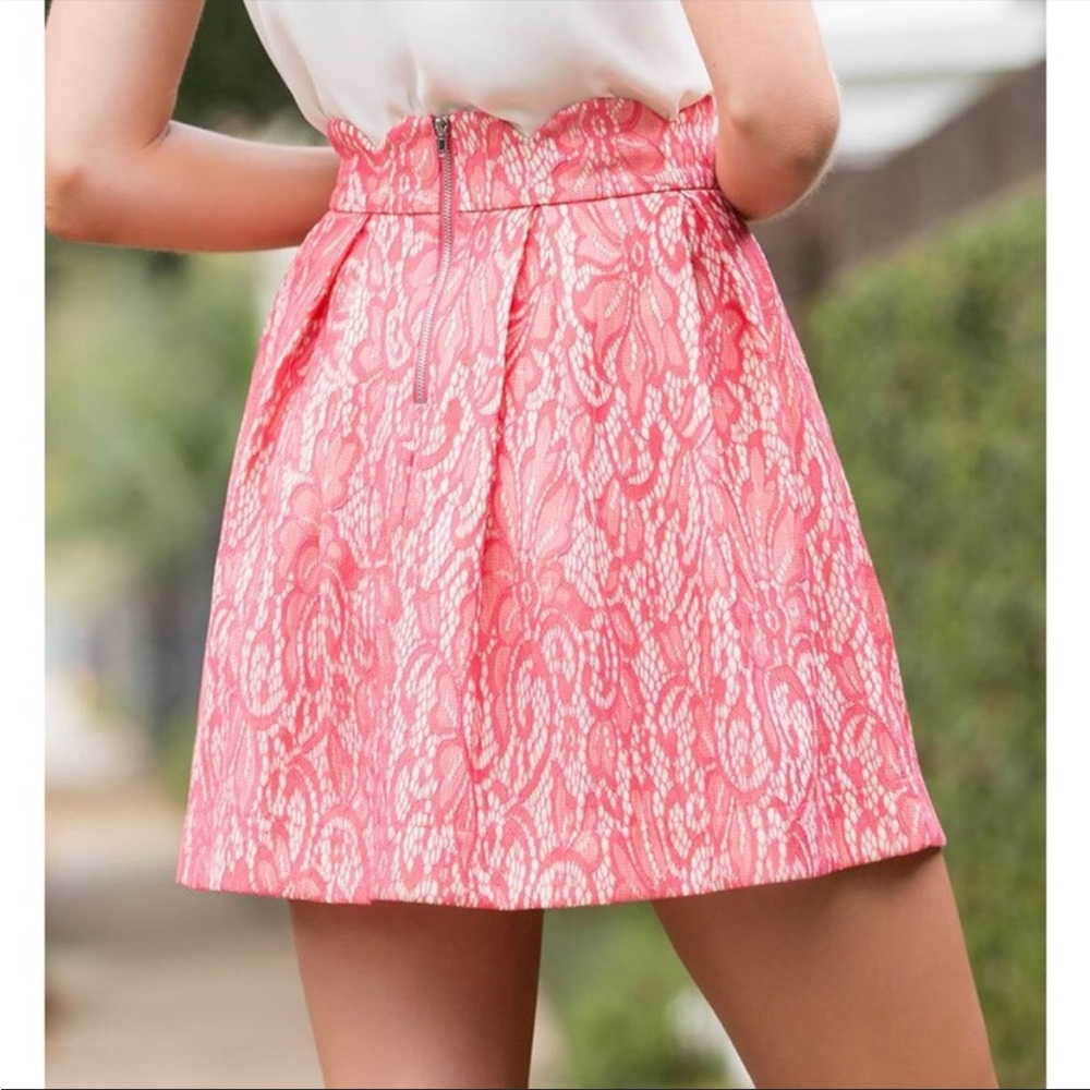 Blue Rain Scalloped Waist Skirt